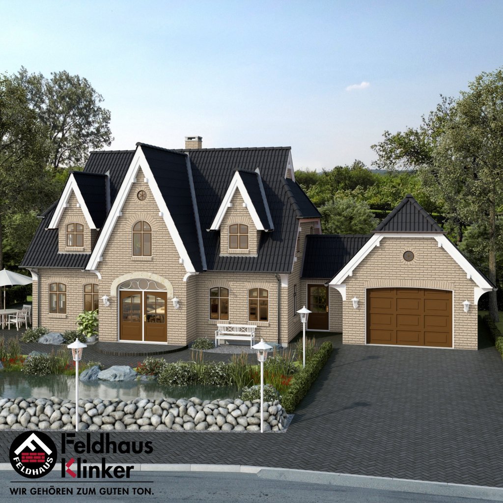 Клинкерная фасадная плитка Feldhaus Klinker R116 Perla mana рельефная NF9, 240*9*71 мм