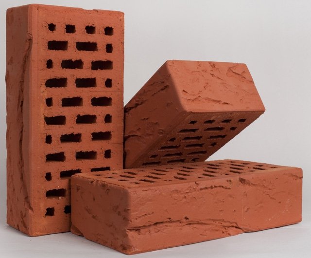 Облицовочный кирпич Кирово-Чепецк Красный кора дерева - 250x120x65 мм