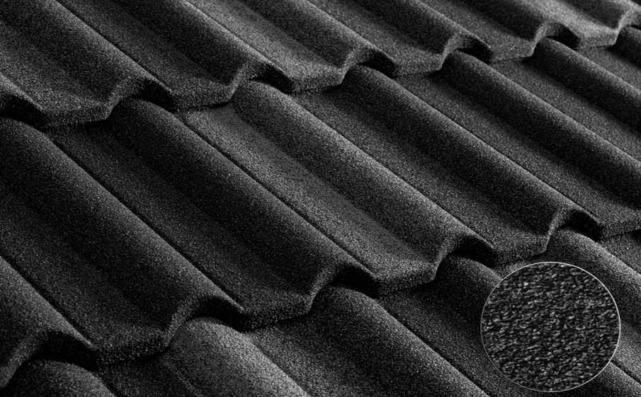 Композитная черепица METROTILE Галло черный, 1305*415 мм